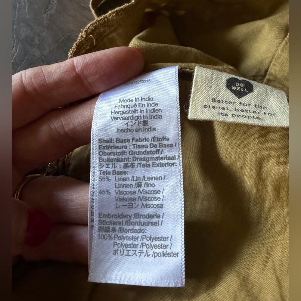 Madewell Eyelet Linen-Blend Crop Tank Top size 8 - Picture 7 of 7